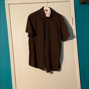 Brown Casual shower sleeved buttoned up
